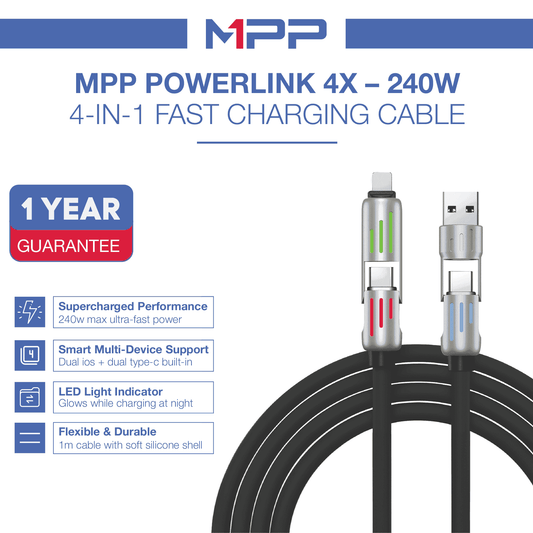 REVO® UltraCharge 4-in-1 240W Fast Charging Cable