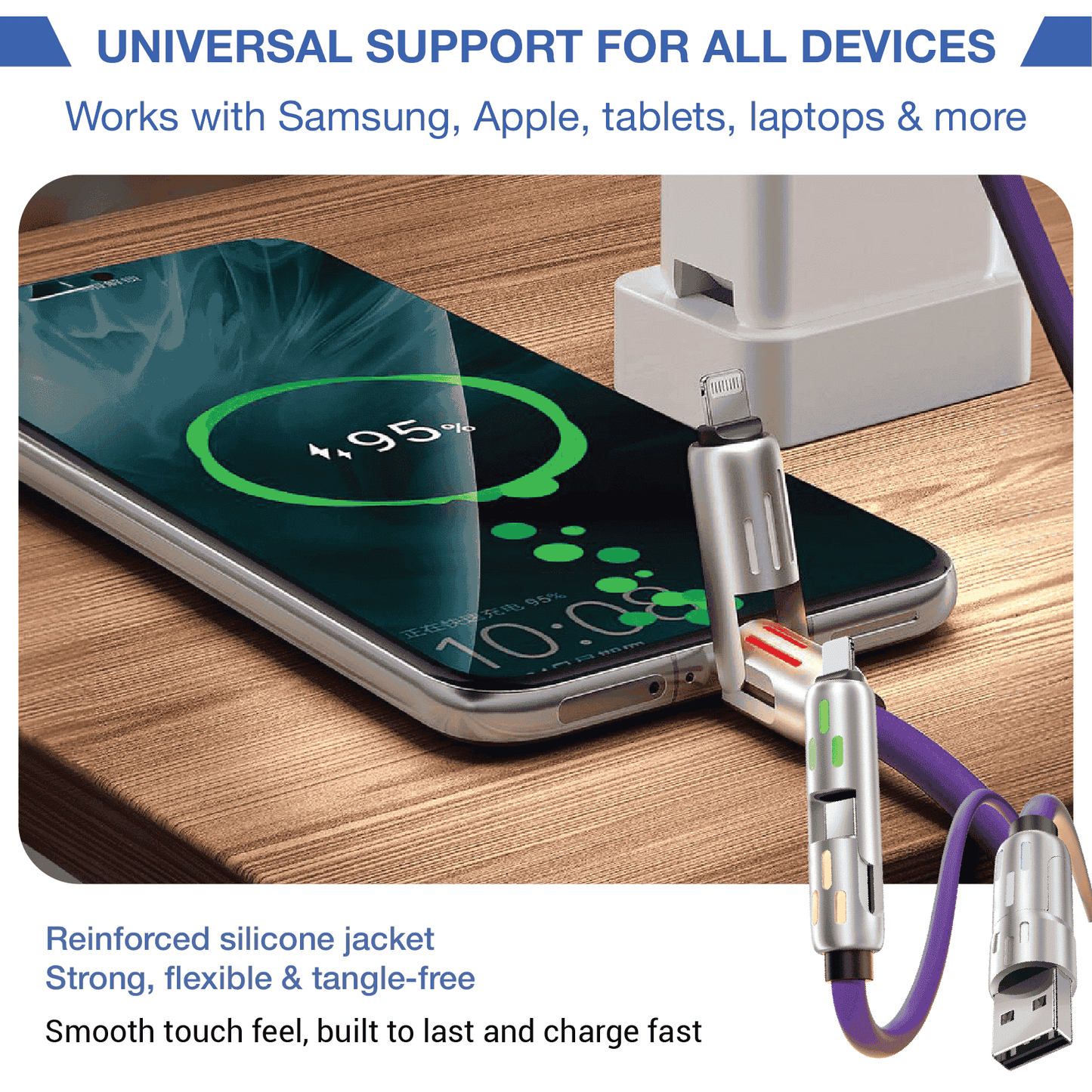 REVO® UltraCharge 4-in-1 240W Fast Charging Cable