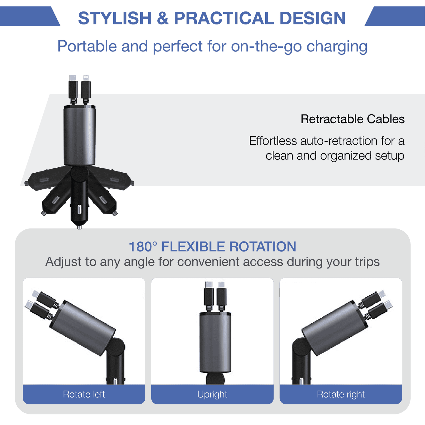 REVO® 4- in - 1 Car Charger Adapter Powerful Fast Charging The Newest 2025 MPP014
