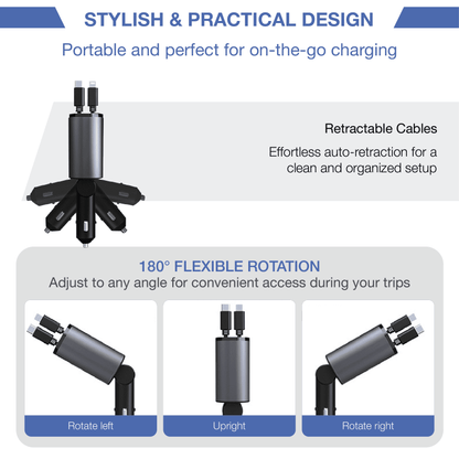 REVO® 4- in - 1 Car Charger Adapter Powerful Fast Charging The Newest 2025 MPP014
