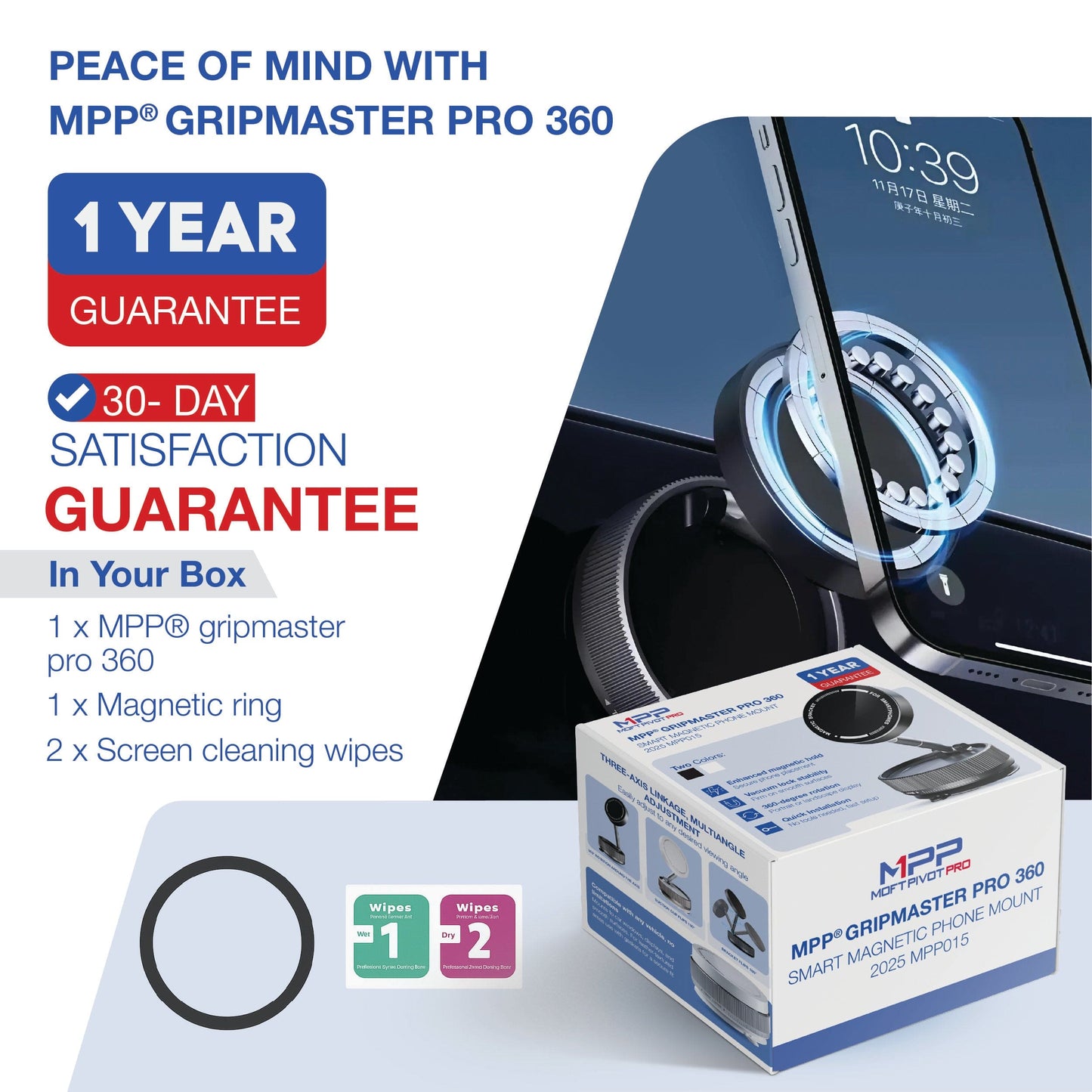 REVO® GripMaster Pro 360 – Smart Magnetic Phone Mount 2025 MPP015